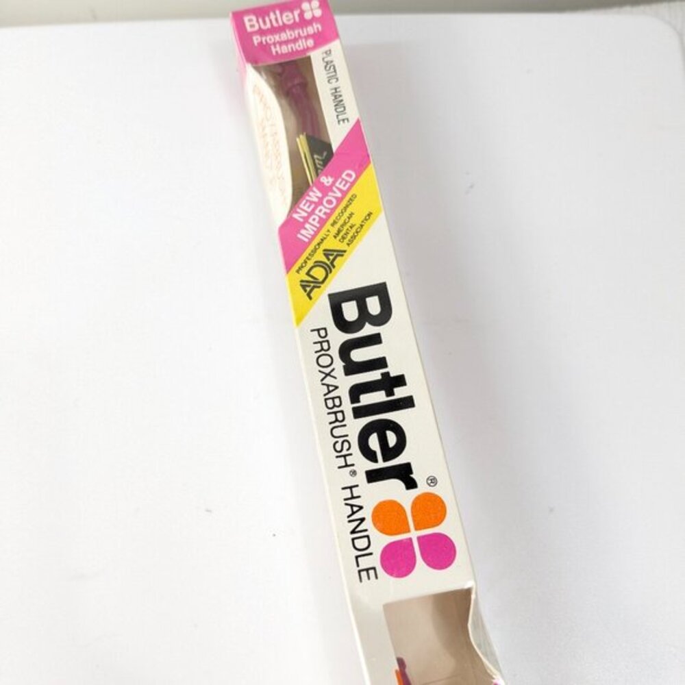 NEW Butler Proxabrush Plastic Handle pink #605P sealed dental care vintage‎